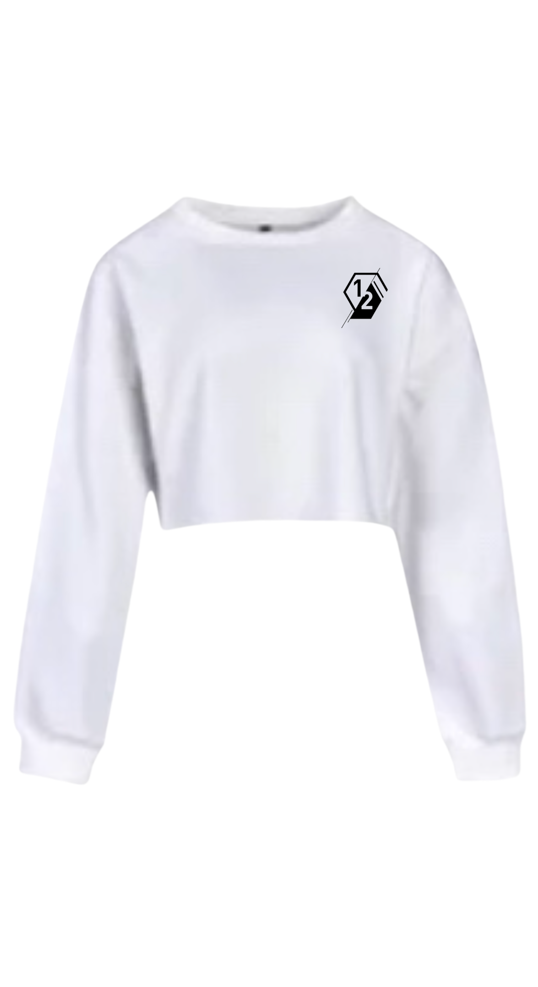 White sales cropped crewneck